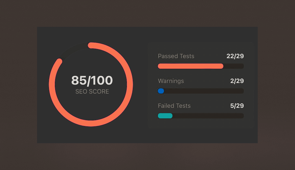 Technical SEO analysis dashboard